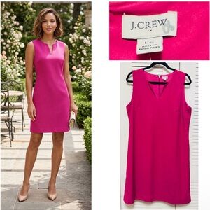J. Crew Magenta Sleeveless Notch-Neck Mini Dress